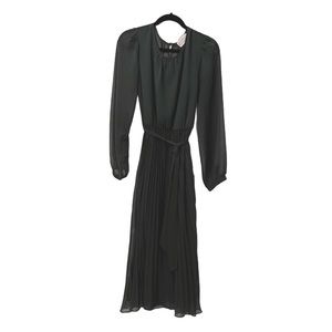 LoveRiche green midi dress with long green shear sleeves